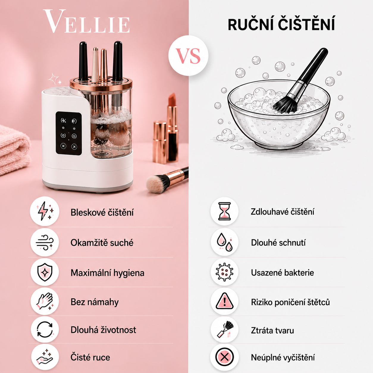 VELLIE čistič kosmetických štětců